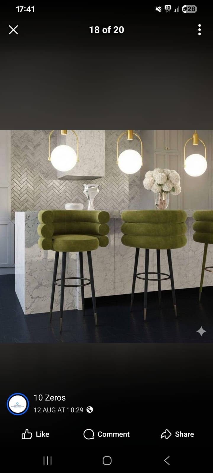 Velvet Bar Chair